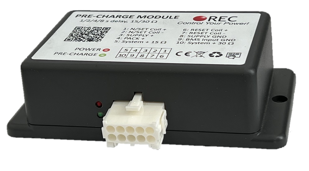 REC-Precharge Module V3.1 for dual latching relay systems with high in-rush current protection and low power consumption