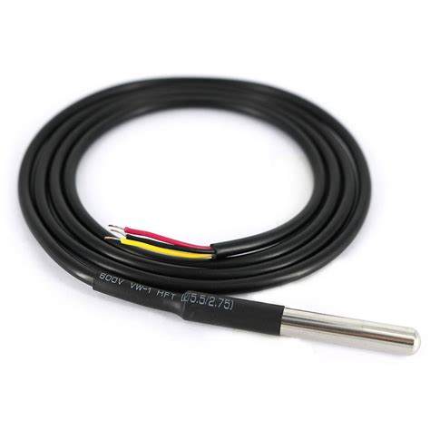 DS18B20 Additional REC BMS temperature sensor with black cable and metal probe