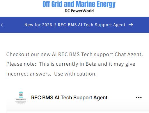 New for 2026 !    REC BMS AI Tech support Agent is now online