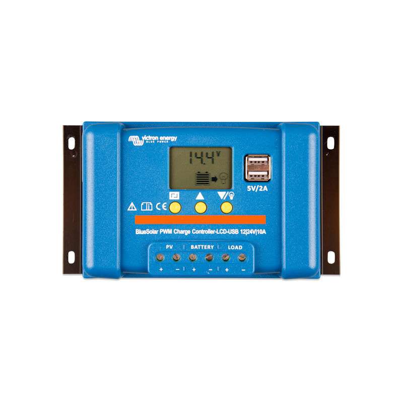 BlueSolar PWM Charge Controller LCD USB 12-24V 10A (top)